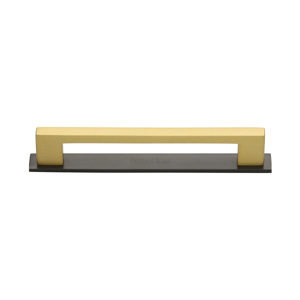 Metro Cabinet Pull Handle with Plate by M Marcus - Heritage Brass