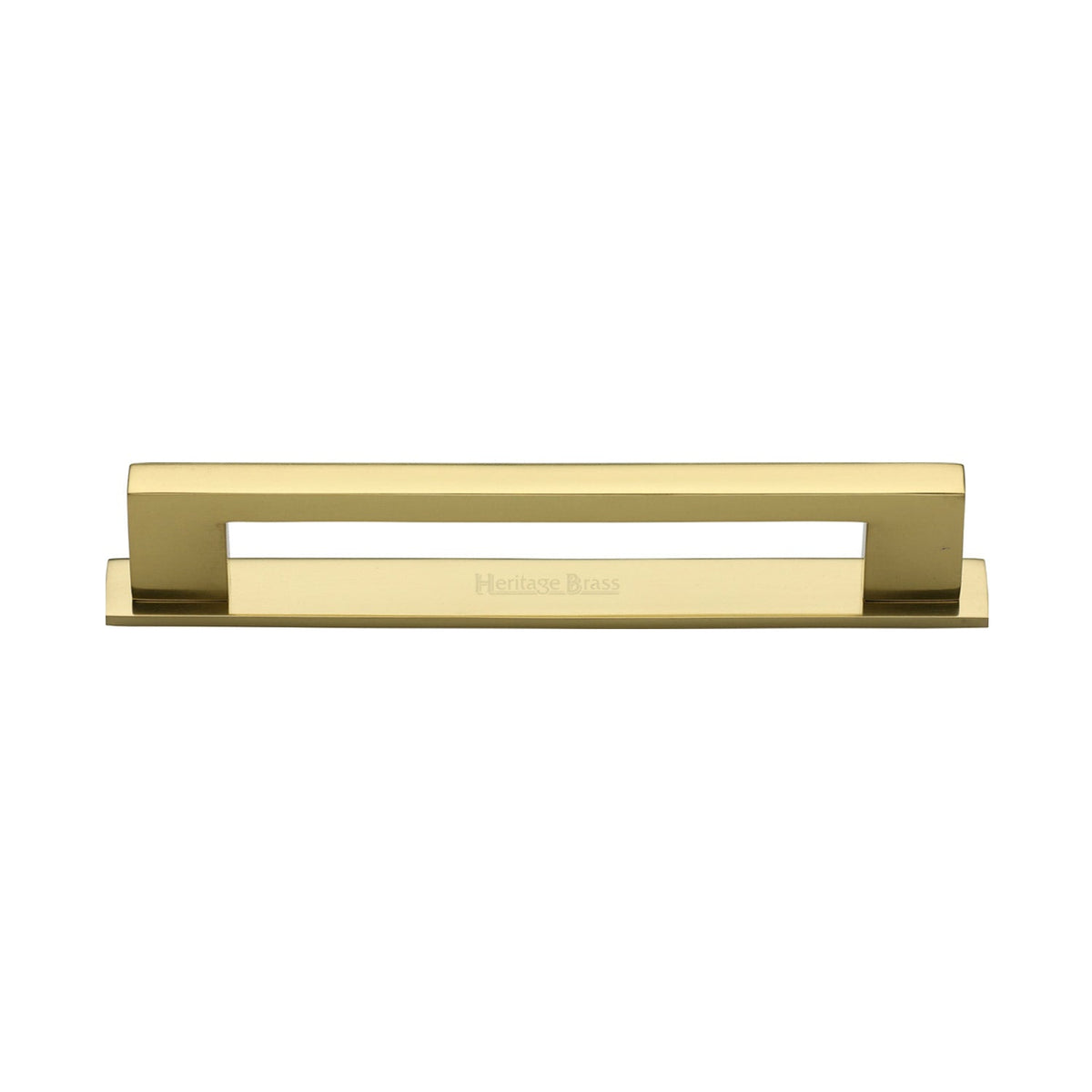 Metro Cabinet Pull Handle with Plate by M Marcus - Heritage Brass