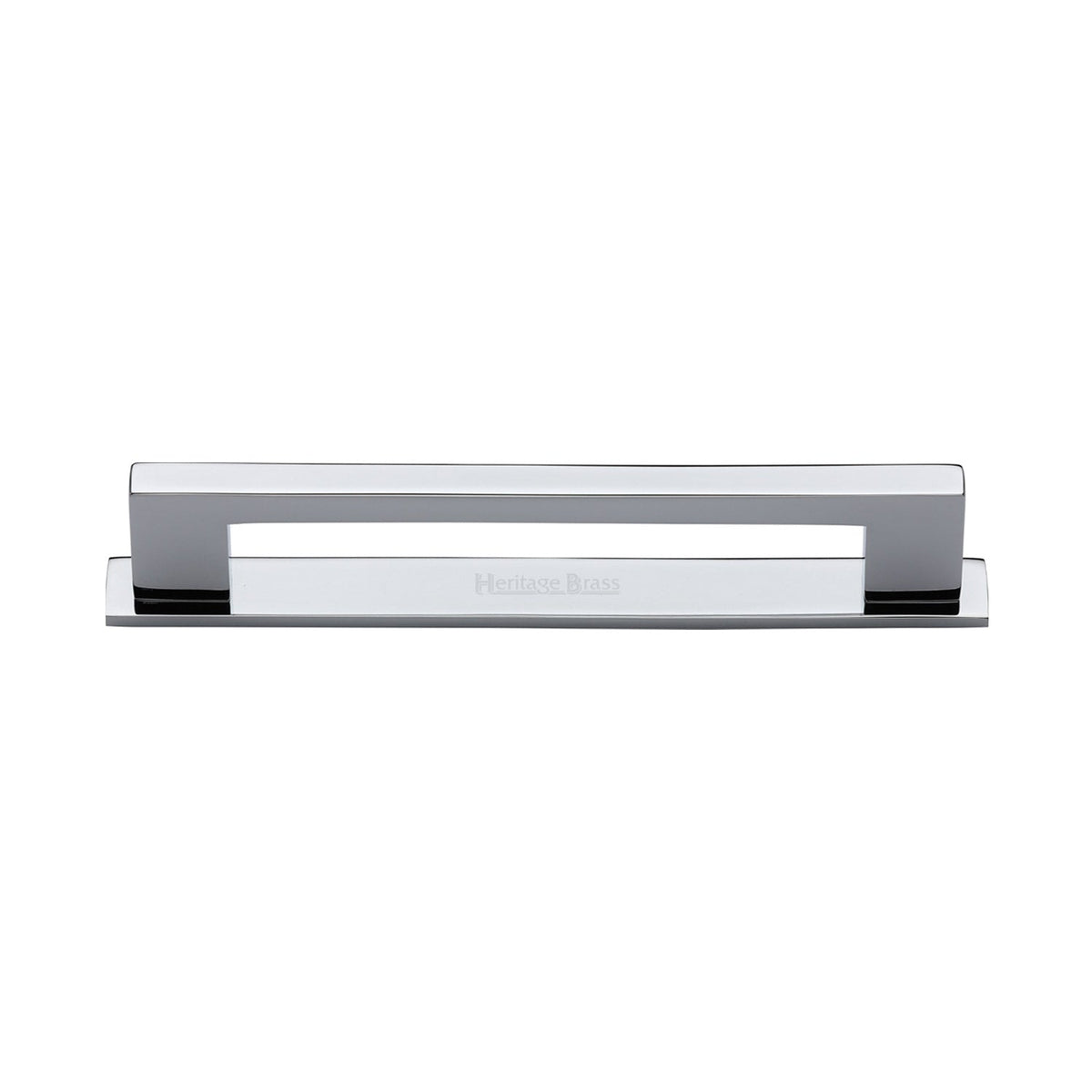 Metro Cabinet Pull Handle with Plate by M Marcus - Heritage Brass
