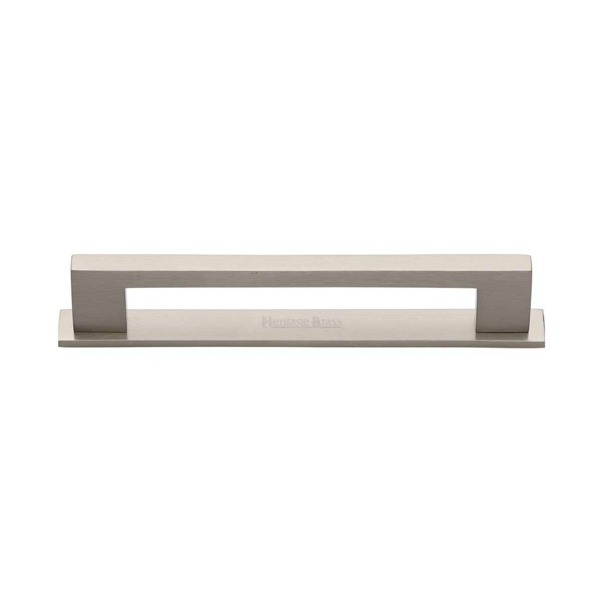 Metro Cabinet Pull Handle with Plate by M Marcus - Heritage Brass