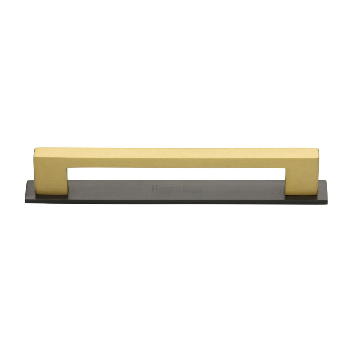 Metro Cabinet Pull Handle with Plate by M Marcus - Heritage Brass