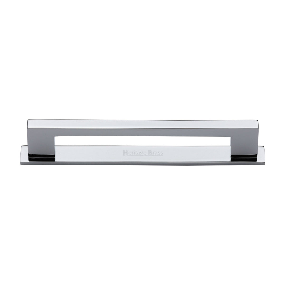 Metro Cabinet Pull Handle with Plate by M Marcus - Heritage Brass
