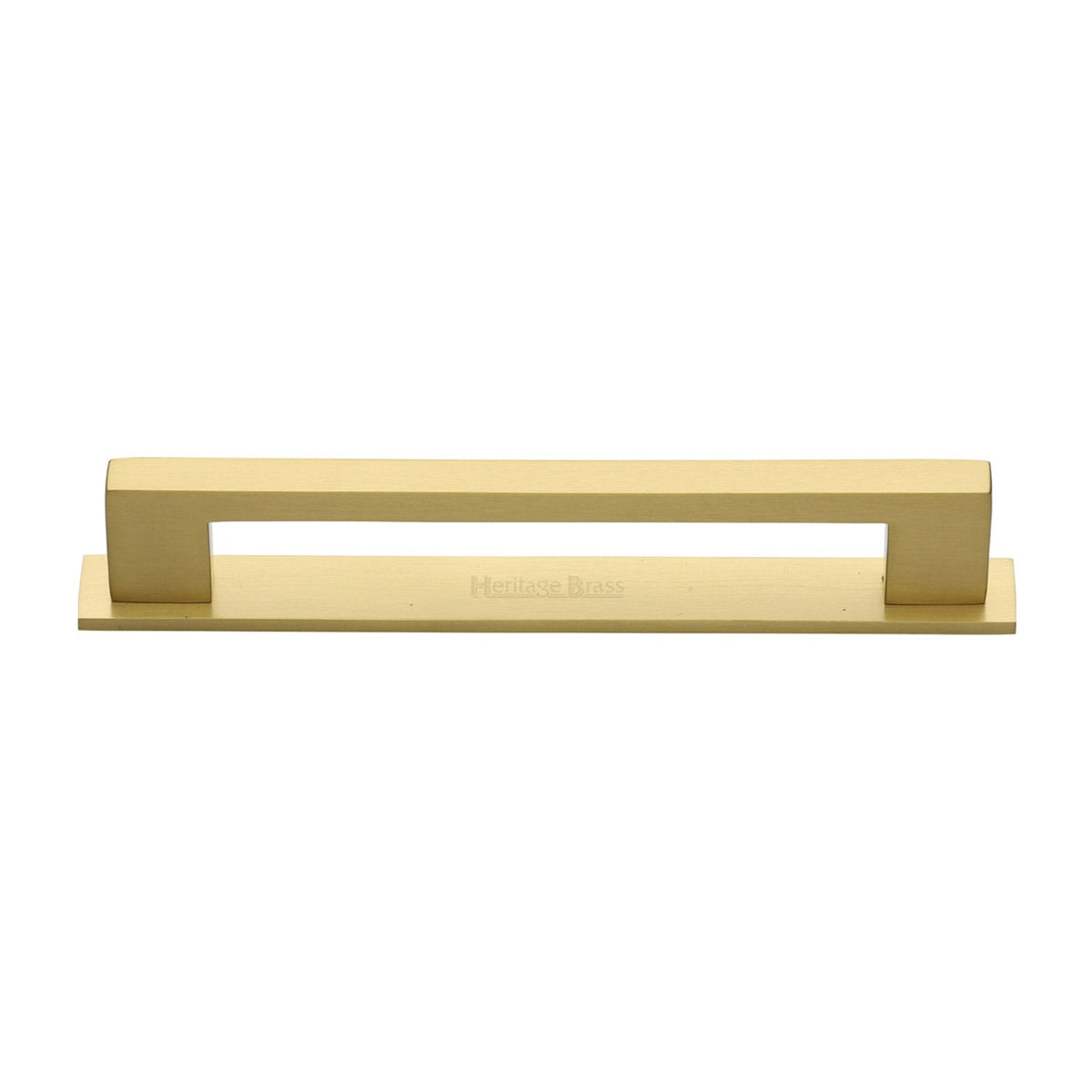 Metro Cabinet Pull Handle with Plate by M Marcus - Heritage Brass