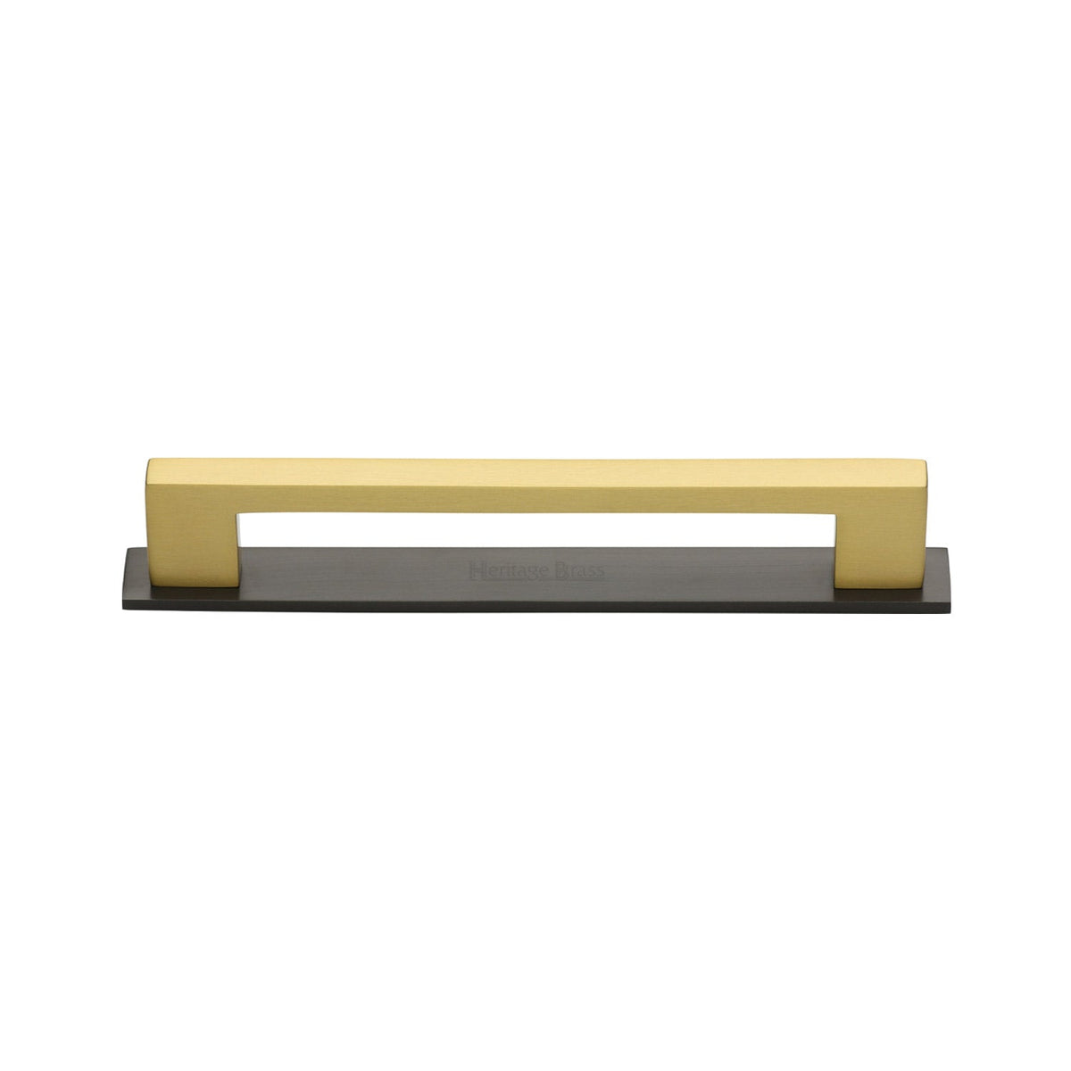 Metro Cabinet Pull Handle with Plate by M Marcus - Heritage Brass