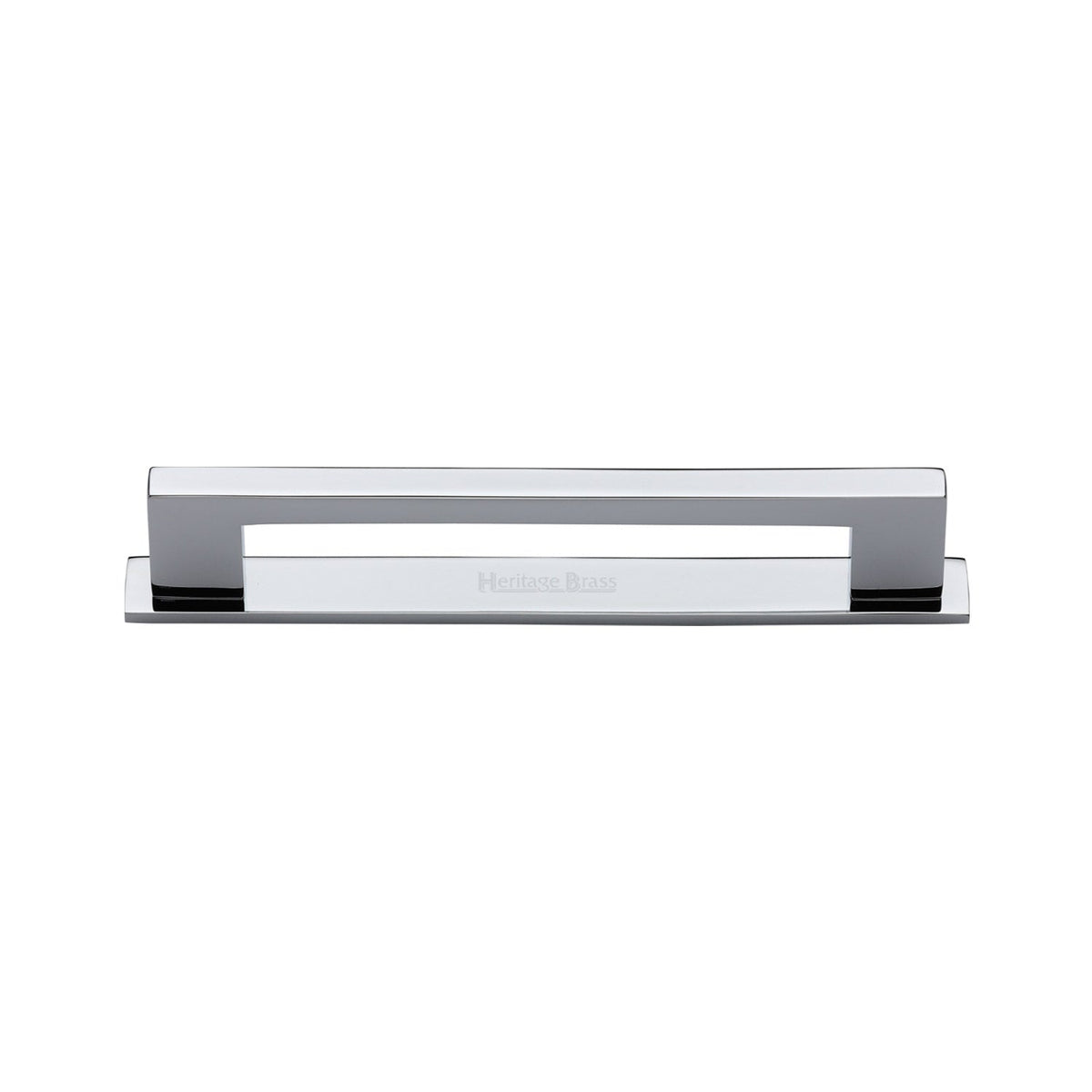 Metro Cabinet Pull Handle with Plate by M Marcus - Heritage Brass