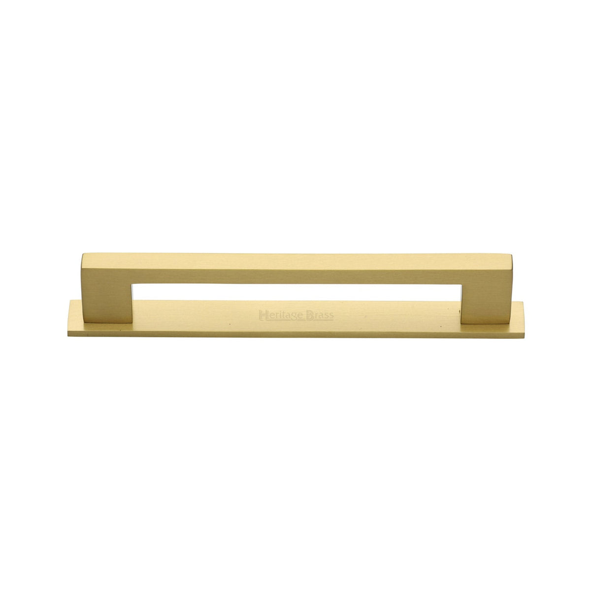 Metro Cabinet Pull Handle with Plate by M Marcus - Heritage Brass