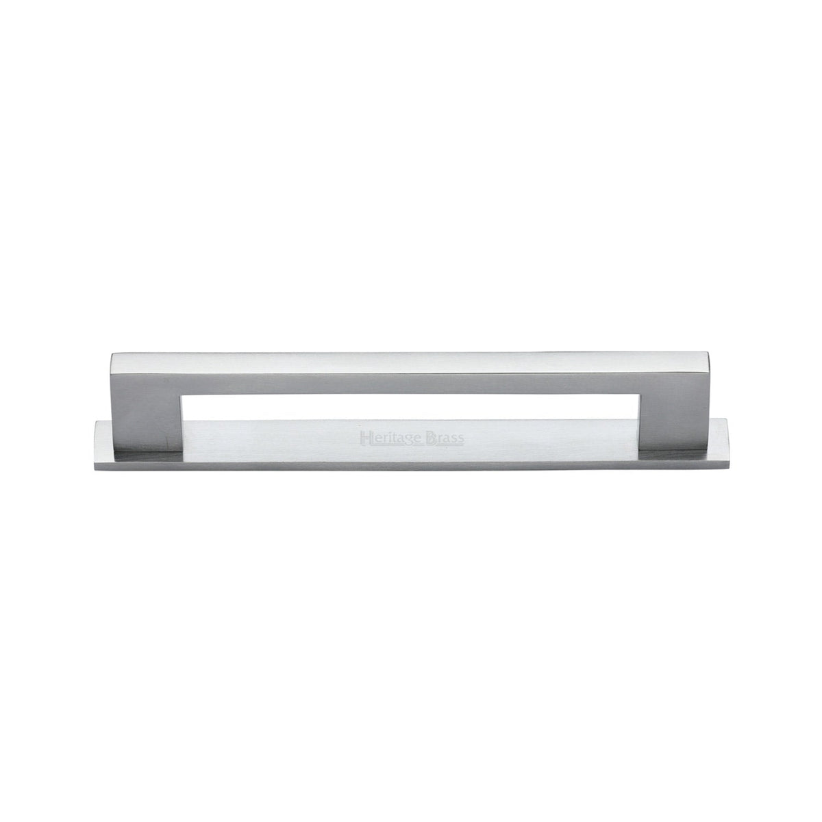 Metro Cabinet Pull Handle with Plate by M Marcus - Heritage Brass