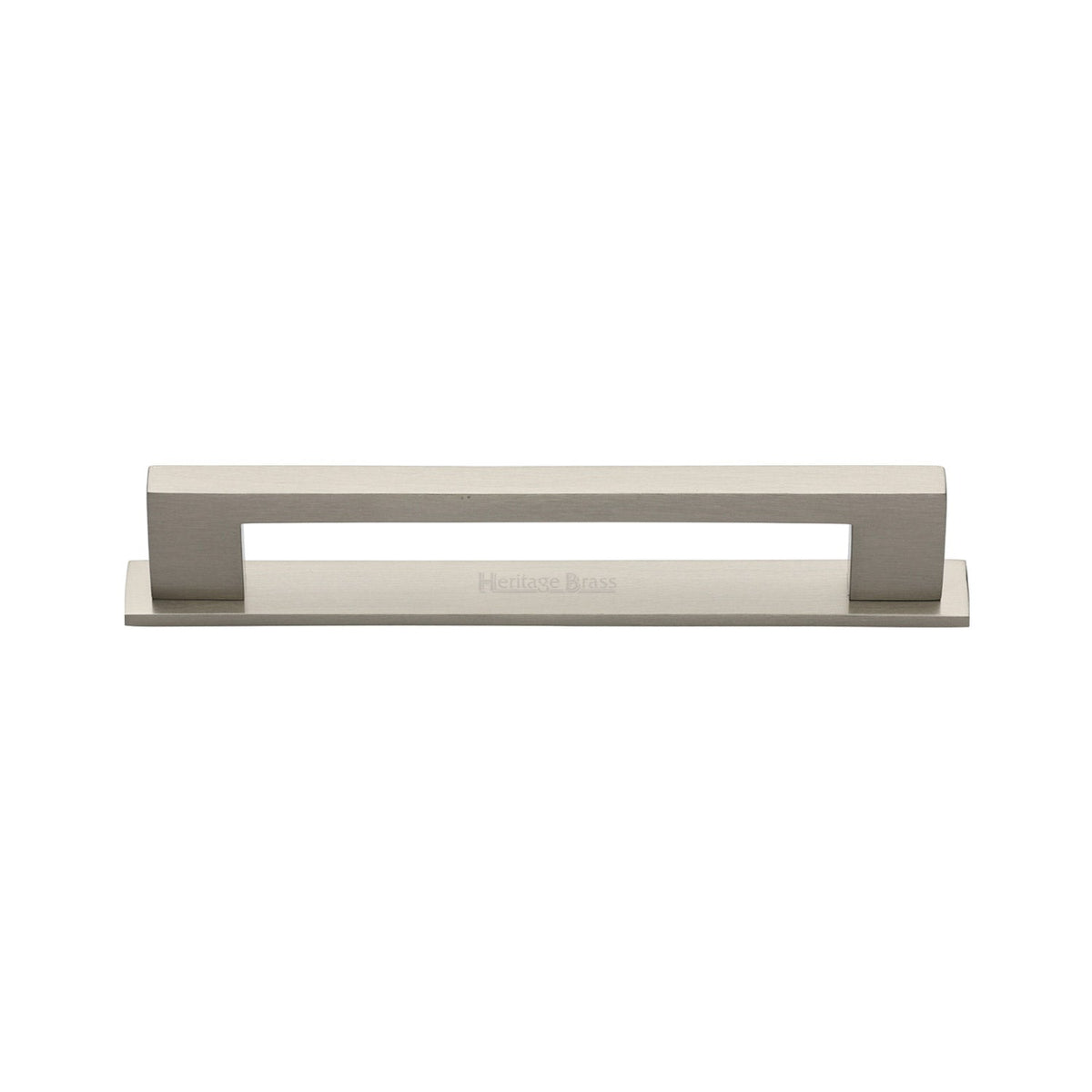 Metro Cabinet Pull Handle with Plate by M Marcus - Heritage Brass