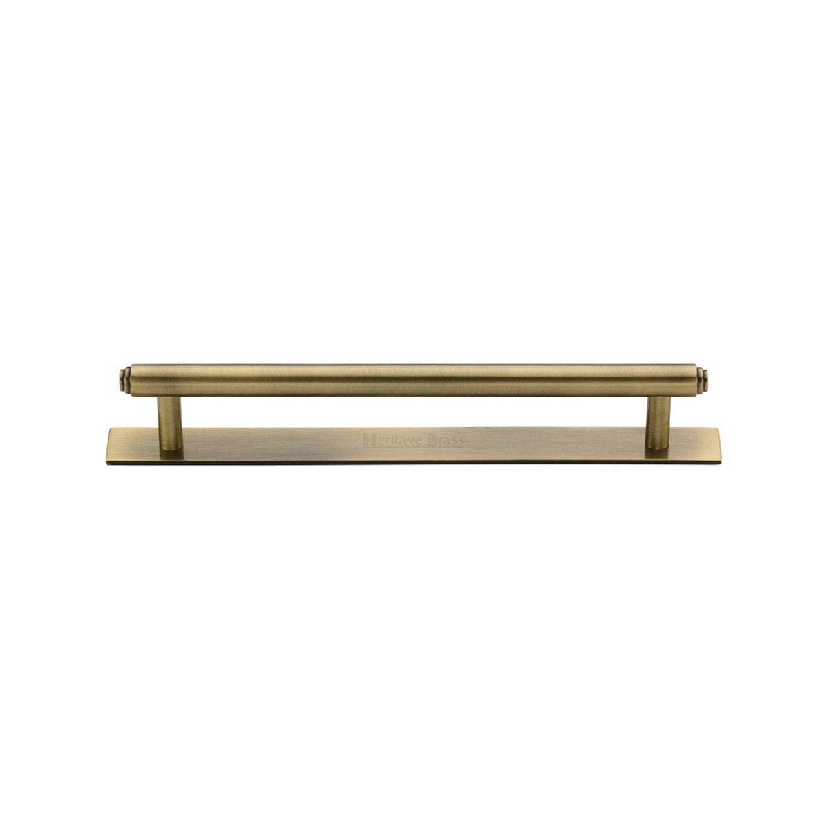 Step Cabinet Pull Handle with Plate by M Marcus - Heritage Brass