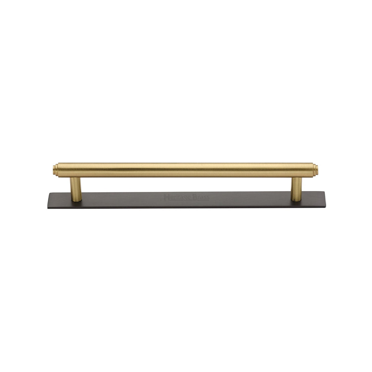 Step Cabinet Pull Handle with Plate by M Marcus - Heritage Brass