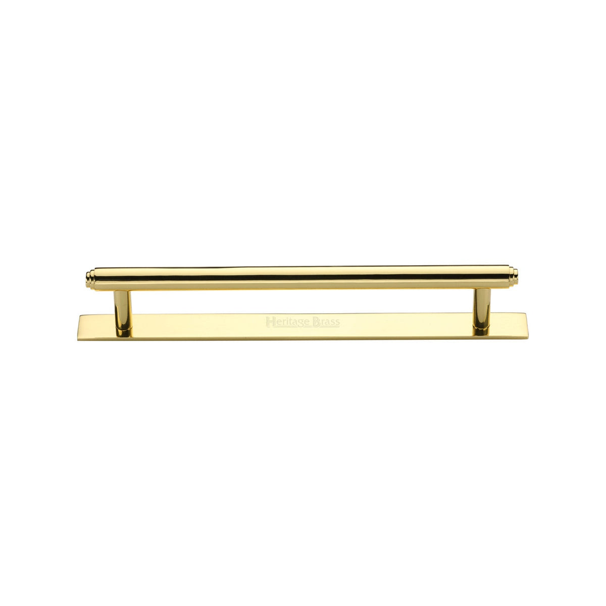 Step Cabinet Pull Handle with Plate by M Marcus - Heritage Brass
