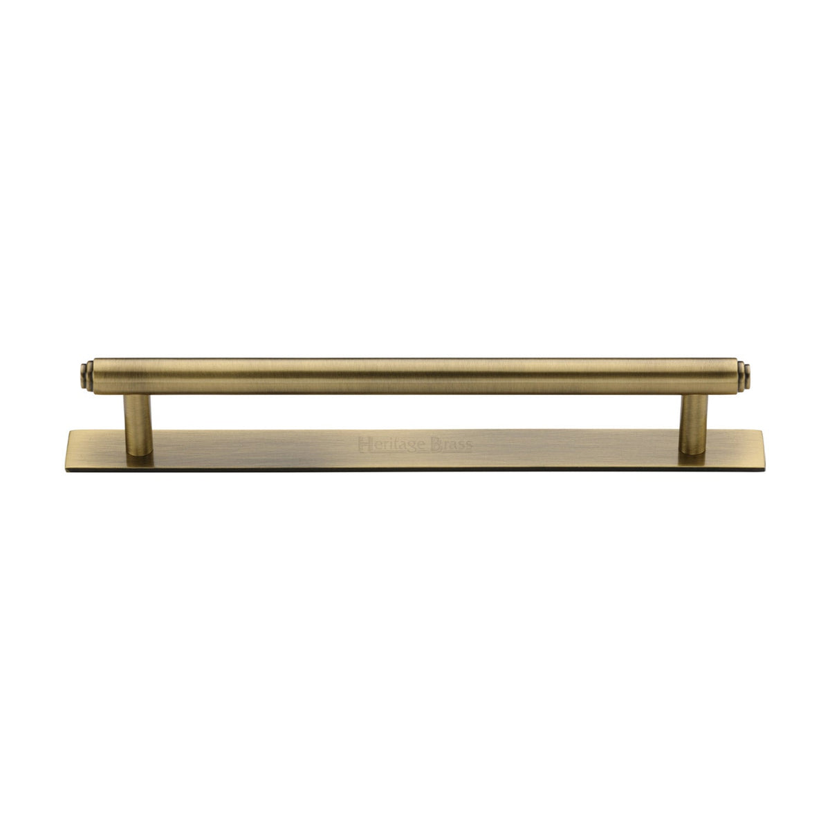 Step Cabinet Pull Handle with Plate by M Marcus - Heritage Brass