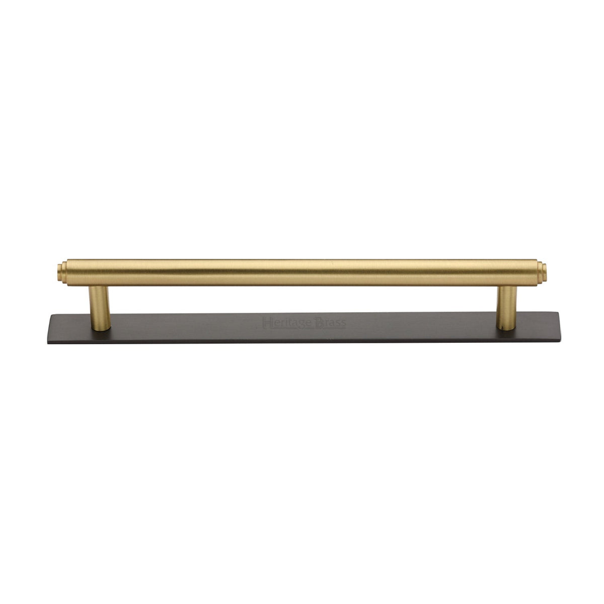 Step Cabinet Pull Handle with Plate by M Marcus - Heritage Brass