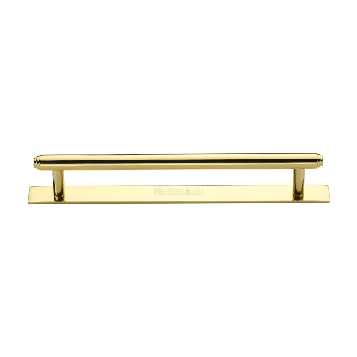 Step Cabinet Pull Handle with Plate by M Marcus - Heritage Brass