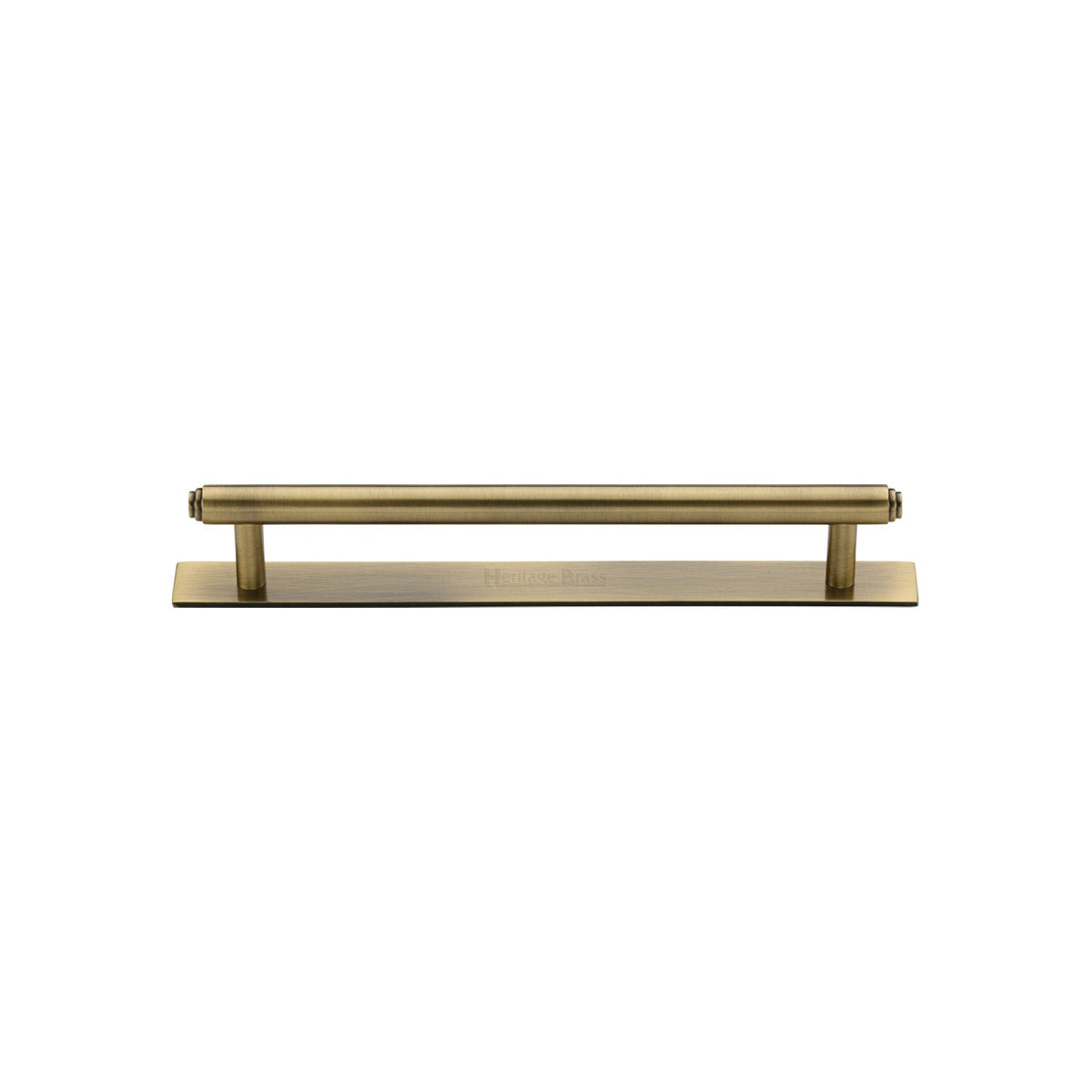 Step Cabinet Pull Handle with Plate by M Marcus - Heritage Brass