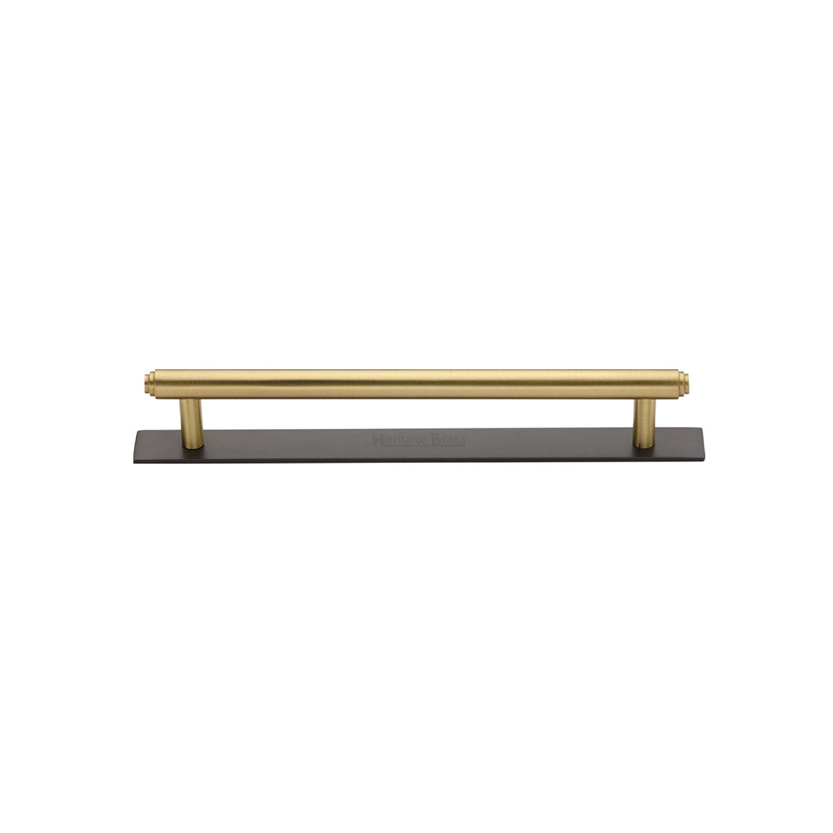 Step Cabinet Pull Handle with Plate by M Marcus - Heritage Brass