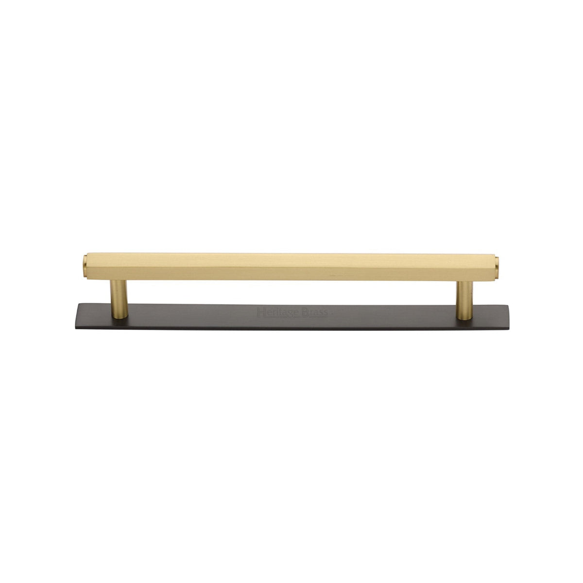 Hexagonal Cabinet Pull Handle with Plate by M Marcus - Heritage Brass