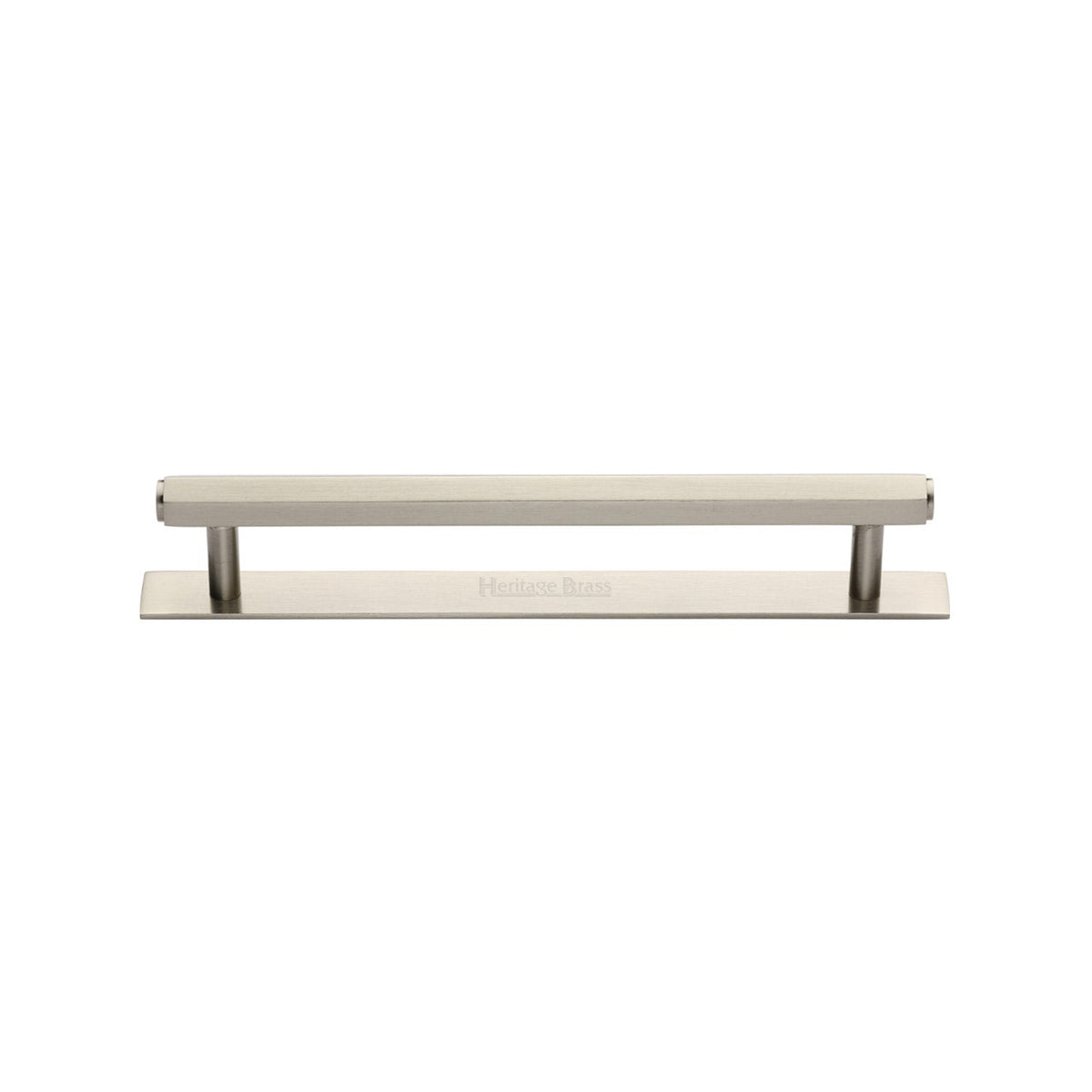 Hexagonal Cabinet Pull Handle with Plate by M Marcus - Heritage Brass
