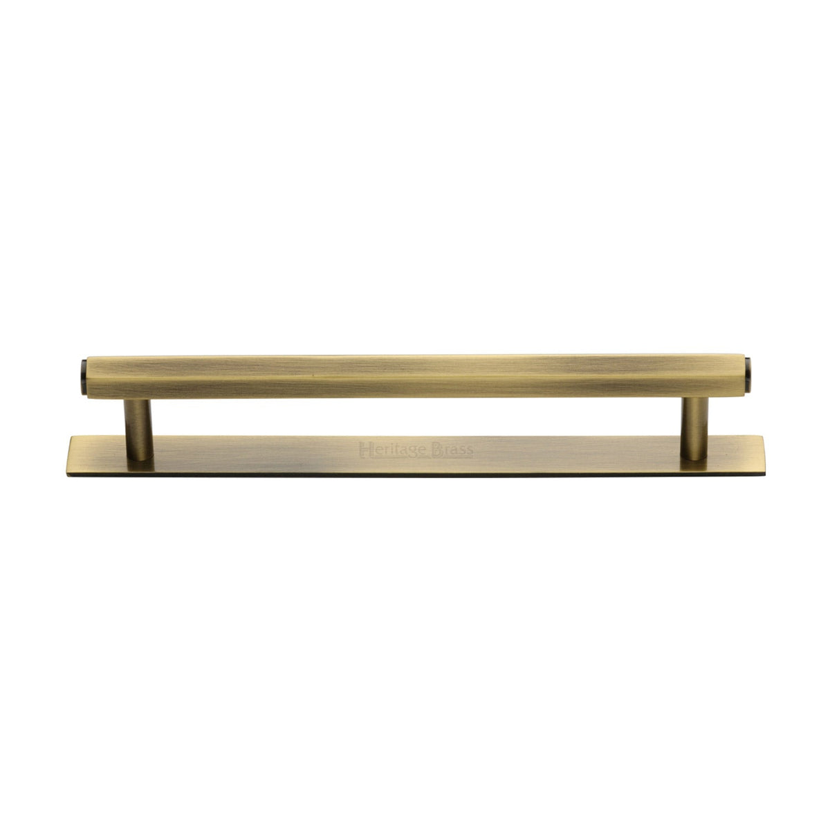 Hexagonal Cabinet Pull Handle with Plate by M Marcus - Heritage Brass