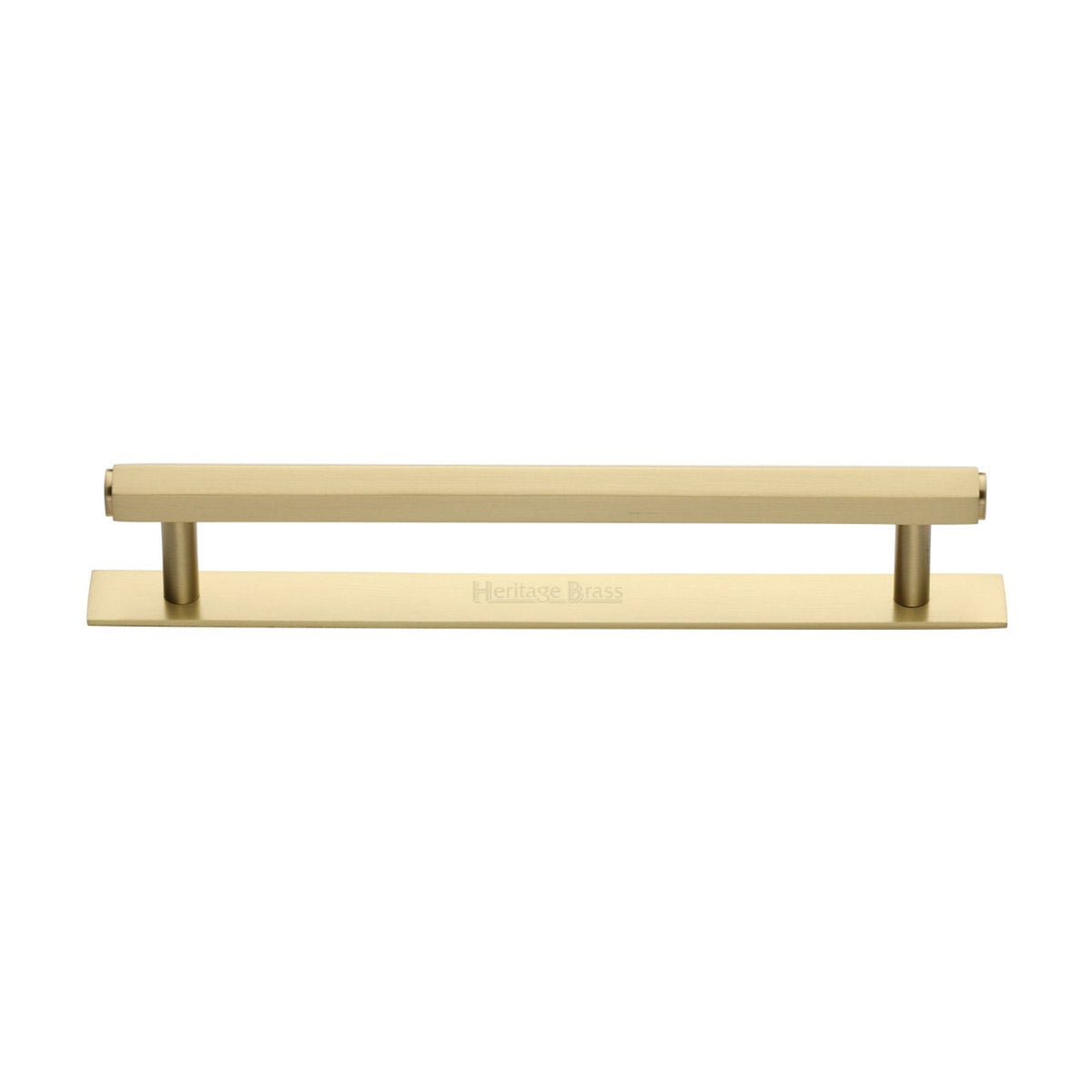 Hexagonal Cabinet Pull Handle with Plate by M Marcus - Heritage Brass
