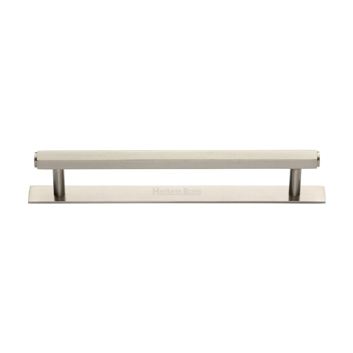 Hexagonal Cabinet Pull Handle with Plate by M Marcus - Heritage Brass