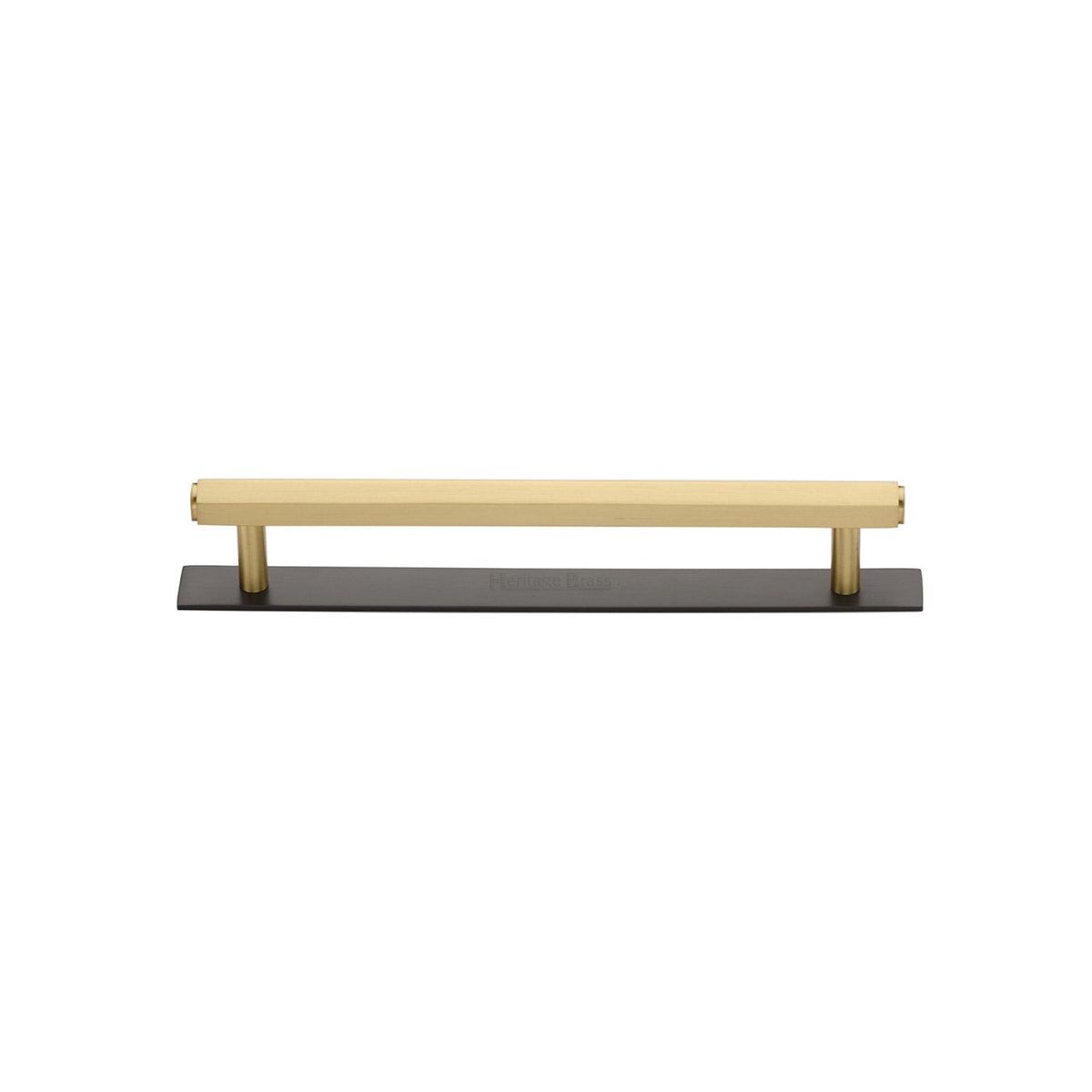 Hexagonal Cabinet Pull Handle with Plate by M Marcus - Heritage Brass