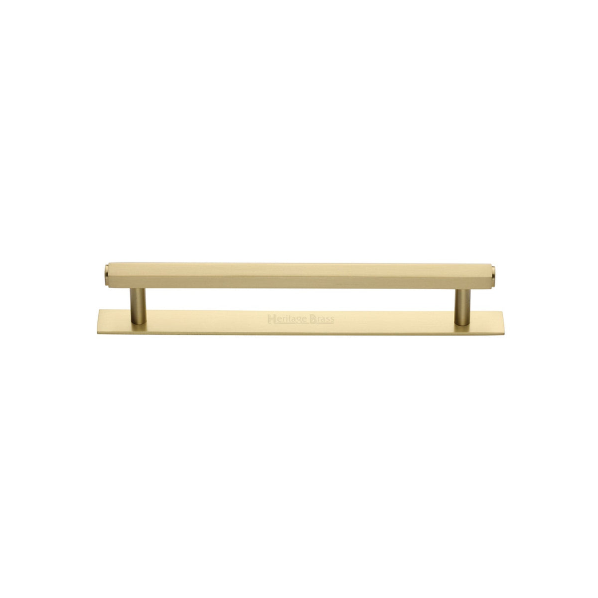 Hexagonal Cabinet Pull Handle with Plate by M Marcus - Heritage Brass