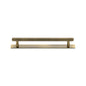 Knurled Cabinet Pull Handle with Plate by M Marcus - Heritage Brass