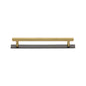 Knurled Cabinet Pull Handle with Plate by M Marcus - Heritage Brass