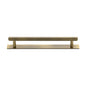 Knurled Cabinet Pull Handle with Plate by M Marcus - Heritage Brass