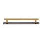 Knurled Cabinet Pull Handle with Plate by M Marcus - Heritage Brass