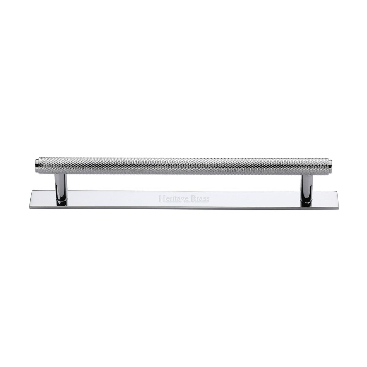 Knurled Cabinet Pull Handle with Plate by M Marcus - Heritage Brass