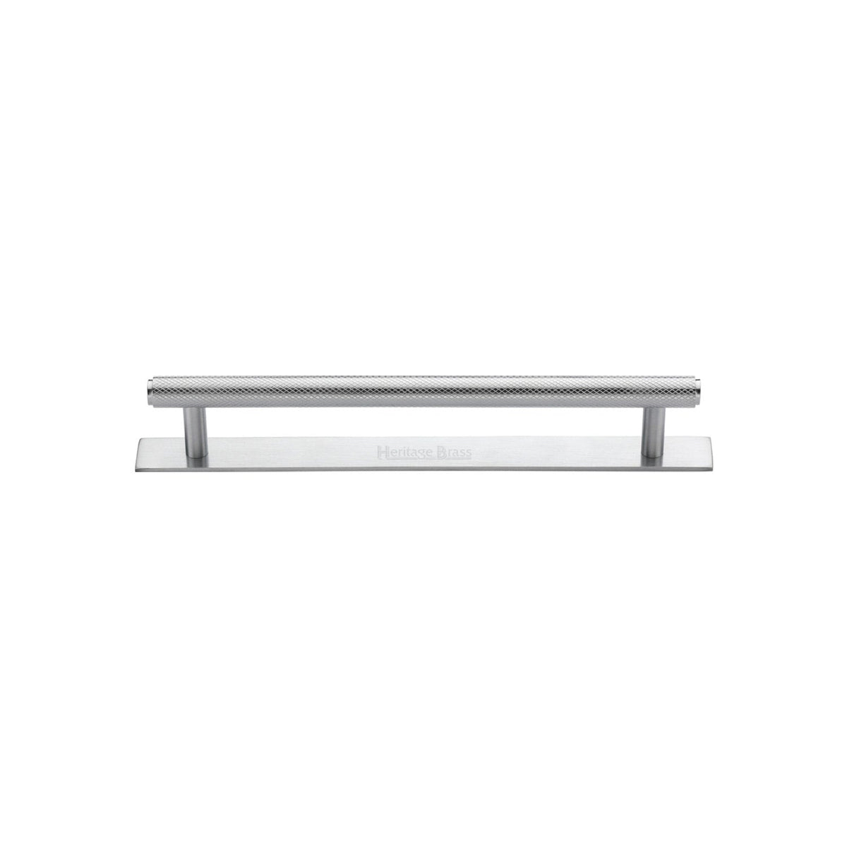 Knurled Cabinet Pull Handle with Plate by M Marcus - Heritage Brass
