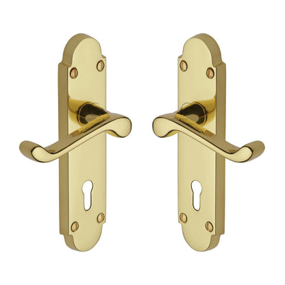 Milton Door Handle on Plate by M Marcus - Heritage Brass