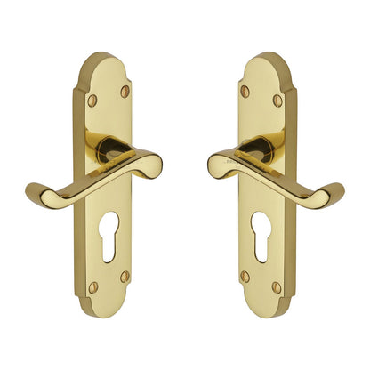 Milton Door Handle on Plate by M Marcus - Heritage Brass