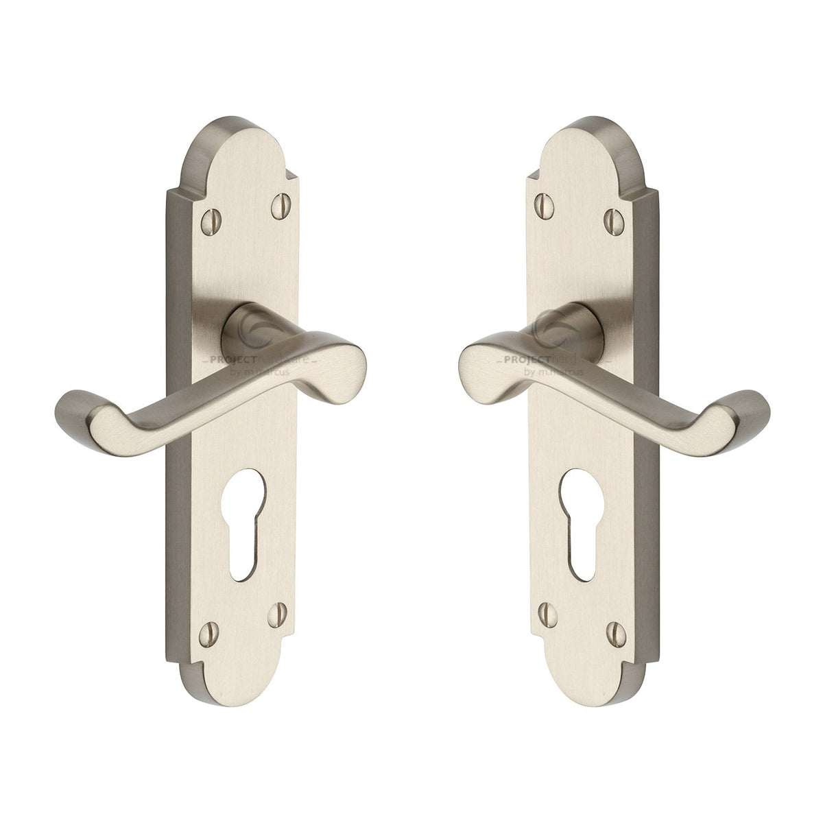 Milton Door Handle on Plate by M Marcus - Heritage Brass