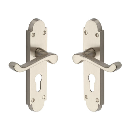 Milton Door Handle on Plate by M Marcus - Heritage Brass