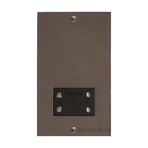 Stylist Bronze Square Flat Plate Range Matt Bronze | Shaver Socket Output Voltage 110/240V by Heritage Brass By M-Marcus