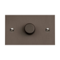 Stylist Bronze Square Flat Plate Range Matt Bronze | 1G Multi Location Primary Dimmer by Heritage Brass By M-Marcus