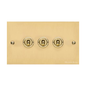 Victorian Elite Range Polished Brass Switches & Sockets, R01 - 3 Gang Toggle Switch by Heritage Brass By M-Marcus