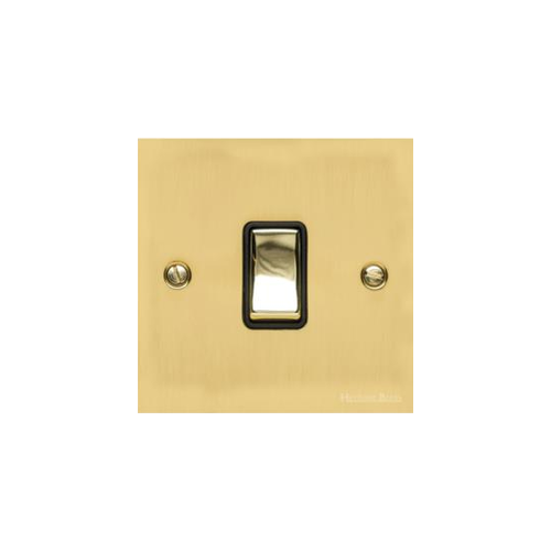 Victorian Elite Range Polished Brass Switches & Sockets, R01 - 1 Gang Intermediate Rocker Switch by Heritage Brass By M-Marcus