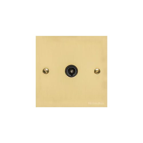 Victorian Elite Range Polished Brass Switches & Sockets, R01 - 1 Gang Isolated TV Coaxial Socket by Heritage Brass By M-Marcus