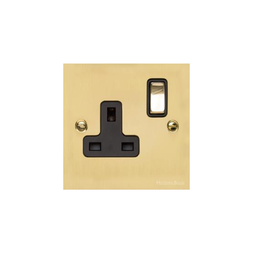 Victorian Elite Range Polished Brass Switches & Sockets, R01 - Single Socket (13 Amp) by Heritage Brass By M-Marcus