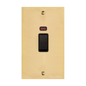 Victorian Elite Range Polished Brass Switches & Sockets, R01 - 45A DP Cooker Switch with Neon (tall plate) by Heritage Brass By M-Marcus