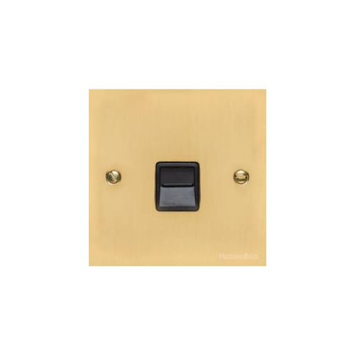 Victorian Elite Range Polished Brass Switches & Sockets, R01 - 1 Gang Secondary Line Socket by Heritage Brass By M-Marcus