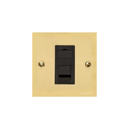 Victorian Elite Range Polished Brass Switches & Sockets, R01 - 1 Gang RJ45 by Heritage Brass By M-Marcus