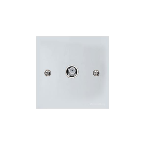 Victorian Elite Range Polished Chrome Switches & Sockets, R02 - 1 Gang Satellite Socket by Heritage Brass By M-Marcus