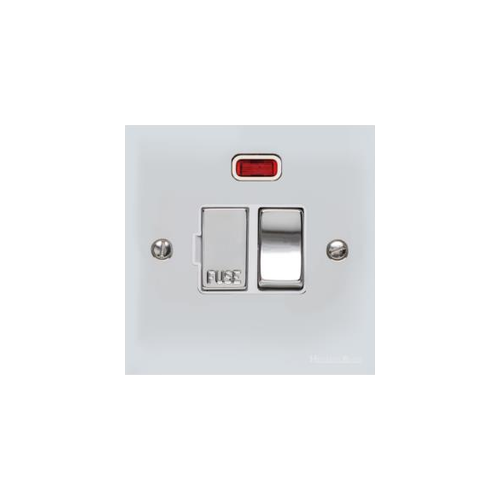 Victorian Elite Range Polished Chrome Switches & Sockets, R02 - Switched Spur with Neon (13 Amp) by Heritage Brass By M-Marcus
