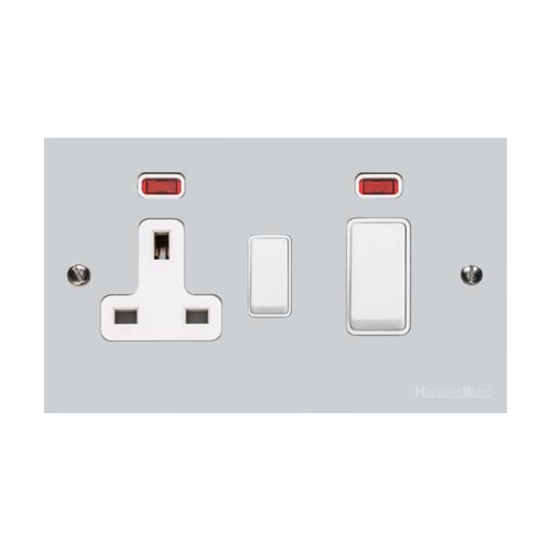 Victorian Elite Range Polished Chrome Switches & Sockets, R02 - 45A Cooker Unit + 13A Socket by Heritage Brass By M-Marcus