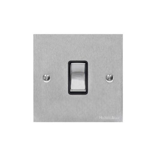 Victorian Elite Range Satin Chrome Switches & Sockets, R03 - 1 Gang Intermediate Rocker Switch by Heritage Brass By M-Marcus